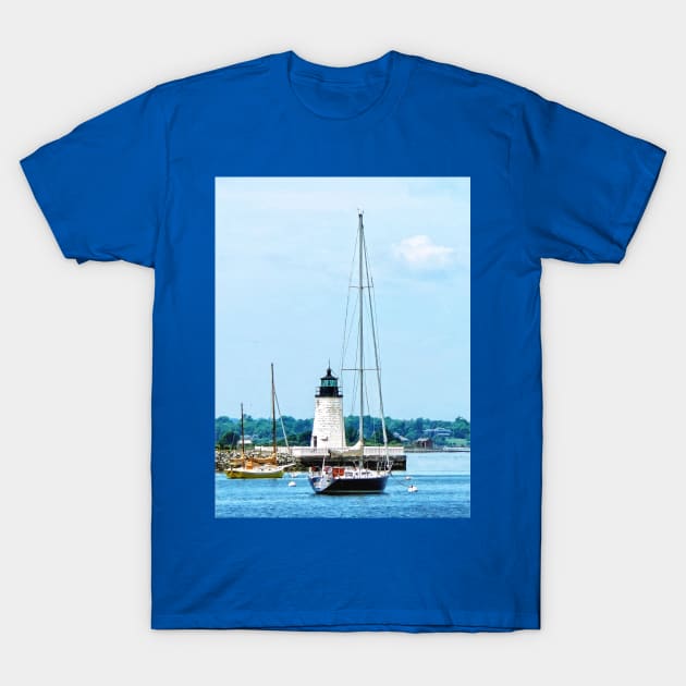 Bristol RI - Boats near Lighthouse T-Shirt by SusanSavad